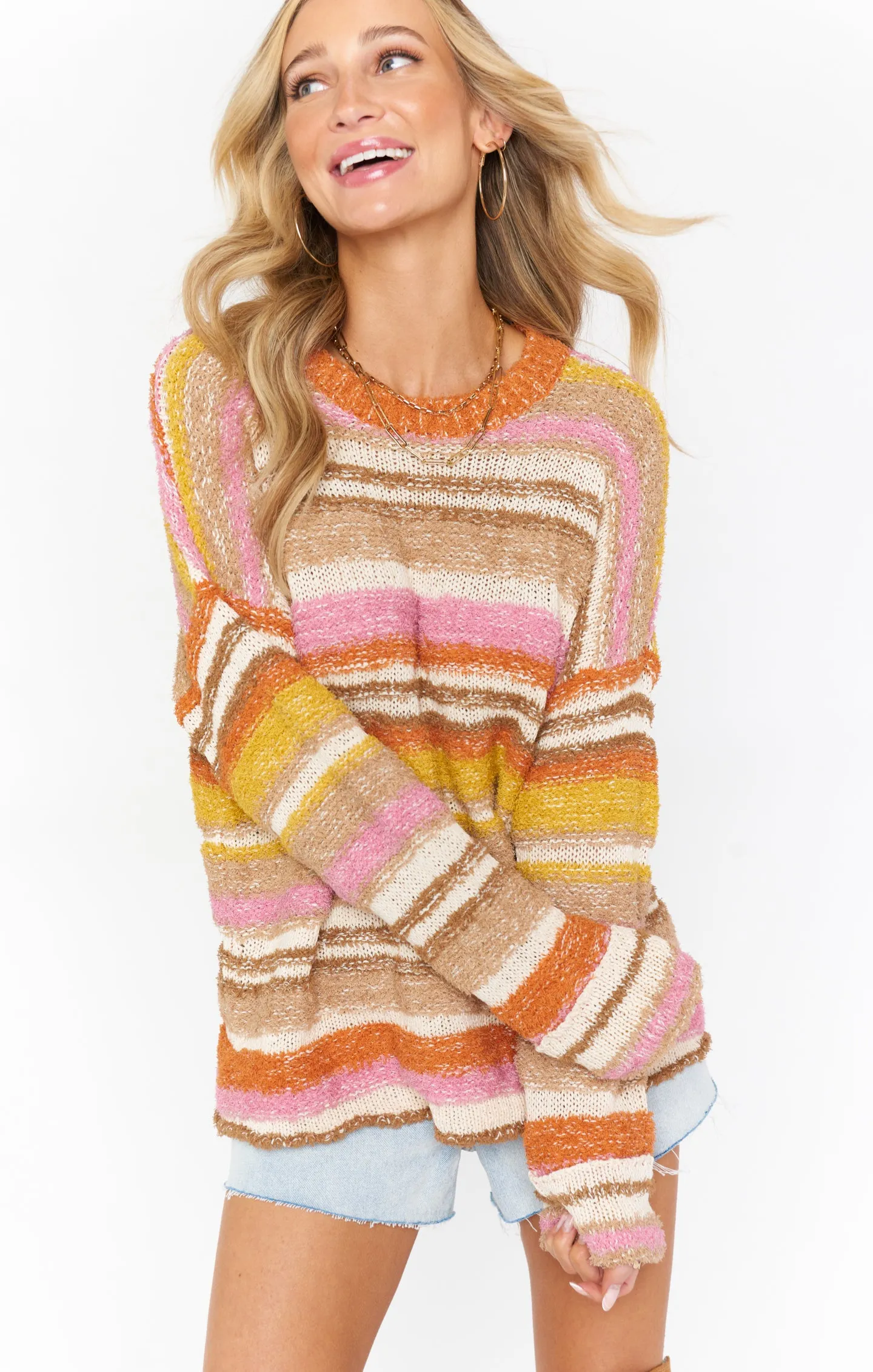 Sue Cuffed Sweater ~ Fall Stripe Knit