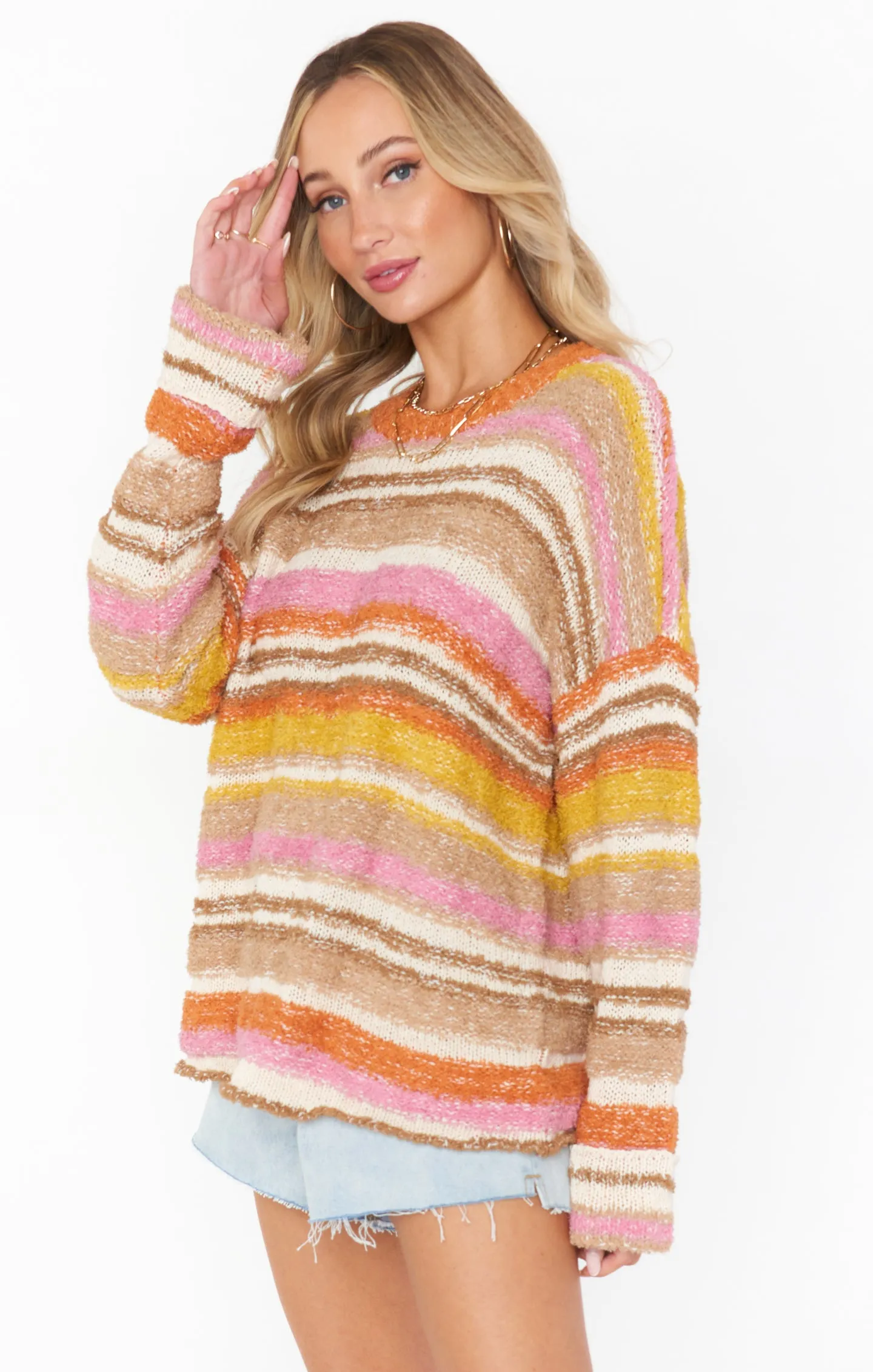 Sue Cuffed Sweater ~ Fall Stripe Knit