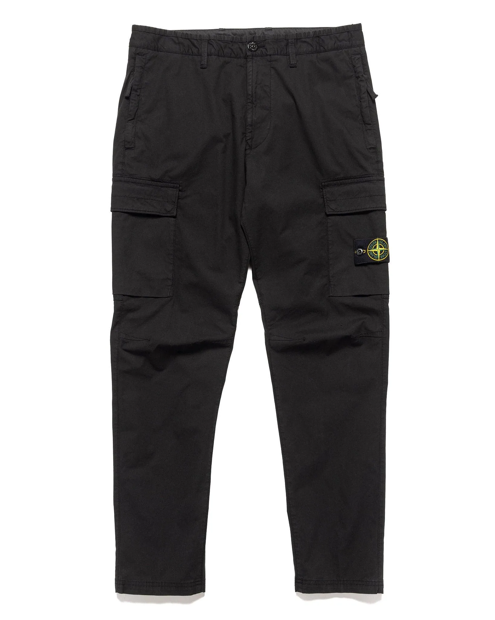 Supima Cotton Twill Stretch-TC Regular Fit Cargo Pants Black