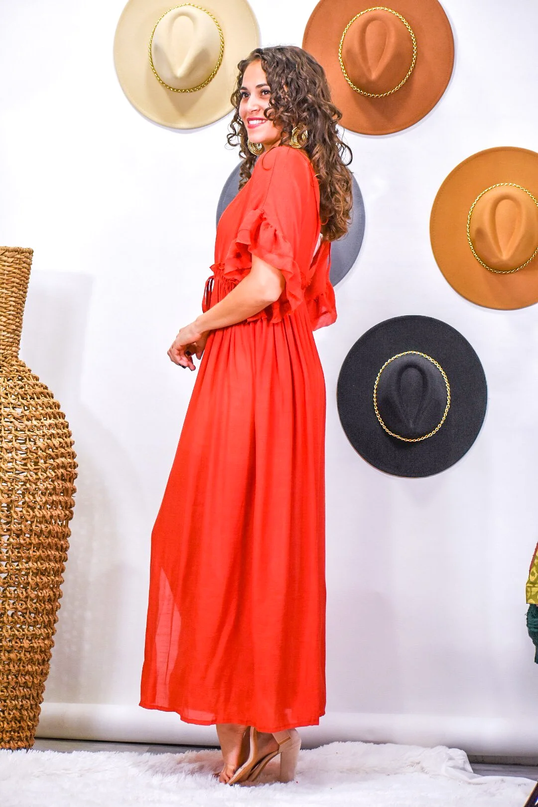 That’s The Power Rustic Red Duster Maxi Dress