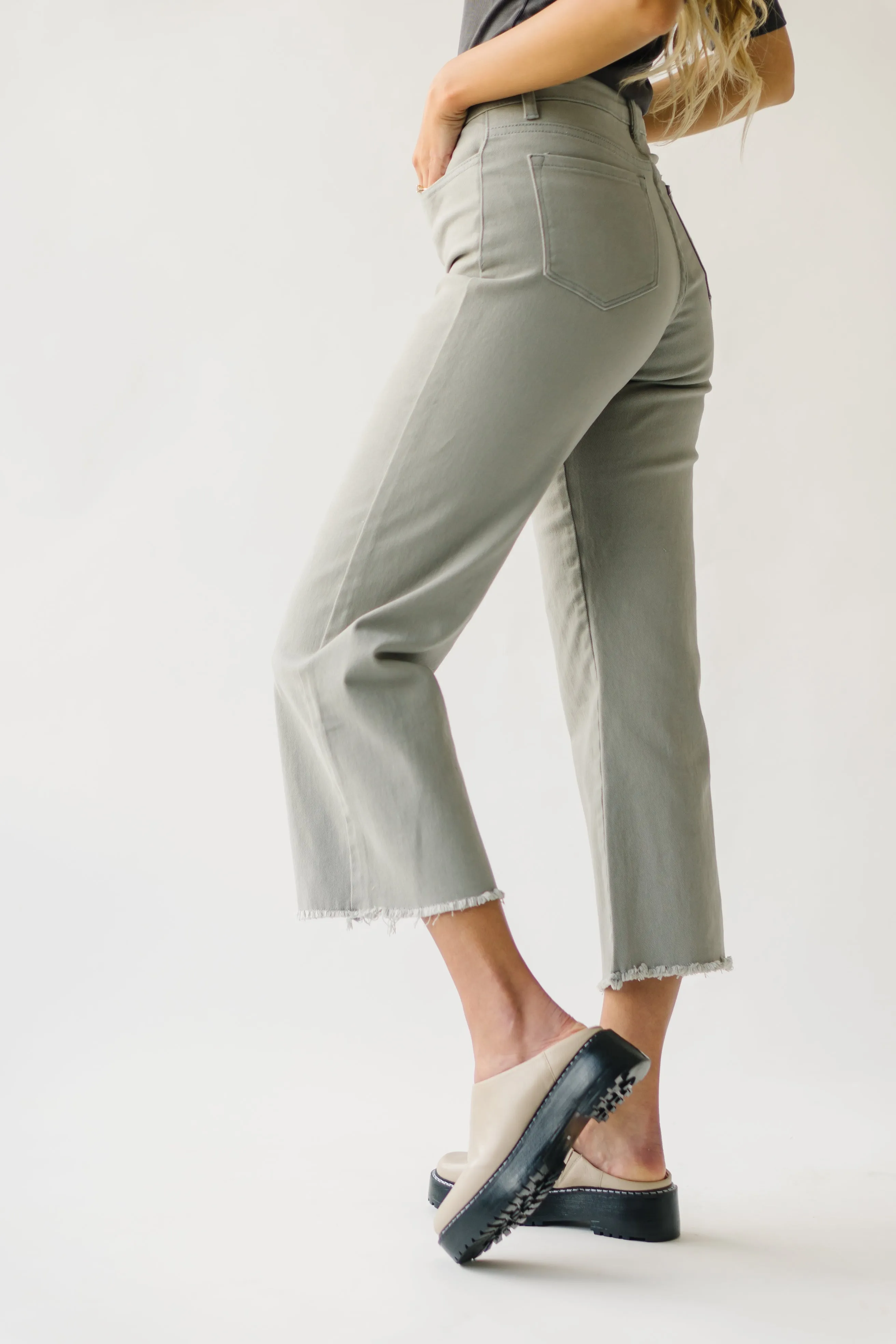 The Matilda Wide Leg Jean in Sage Denim