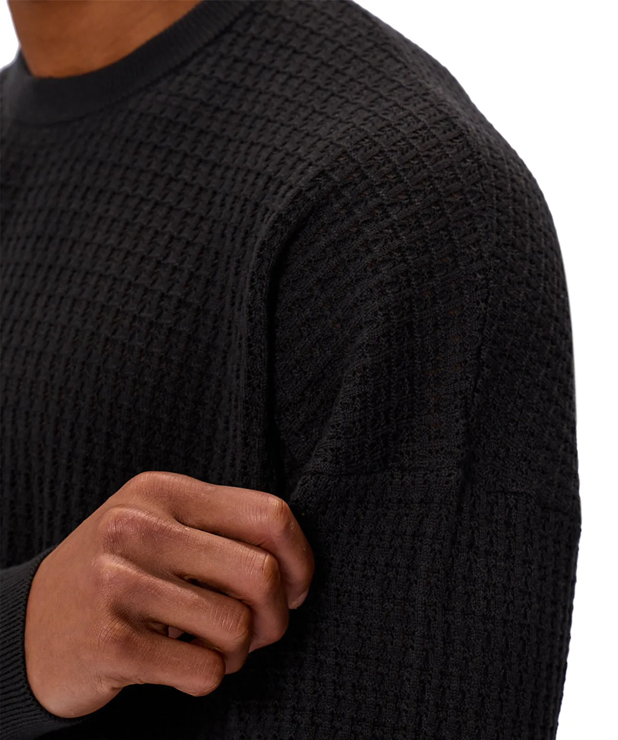 The Nunez Long Sleeve Sweater - Obsidian