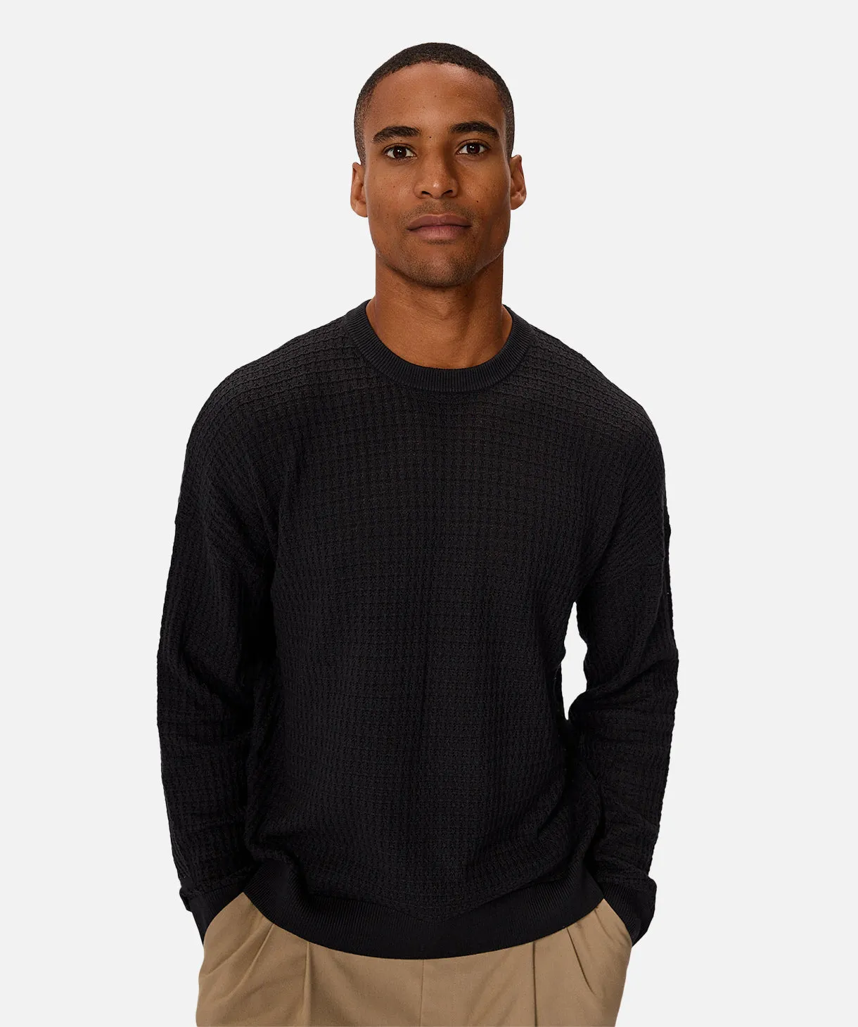 The Nunez Long Sleeve Sweater - Obsidian