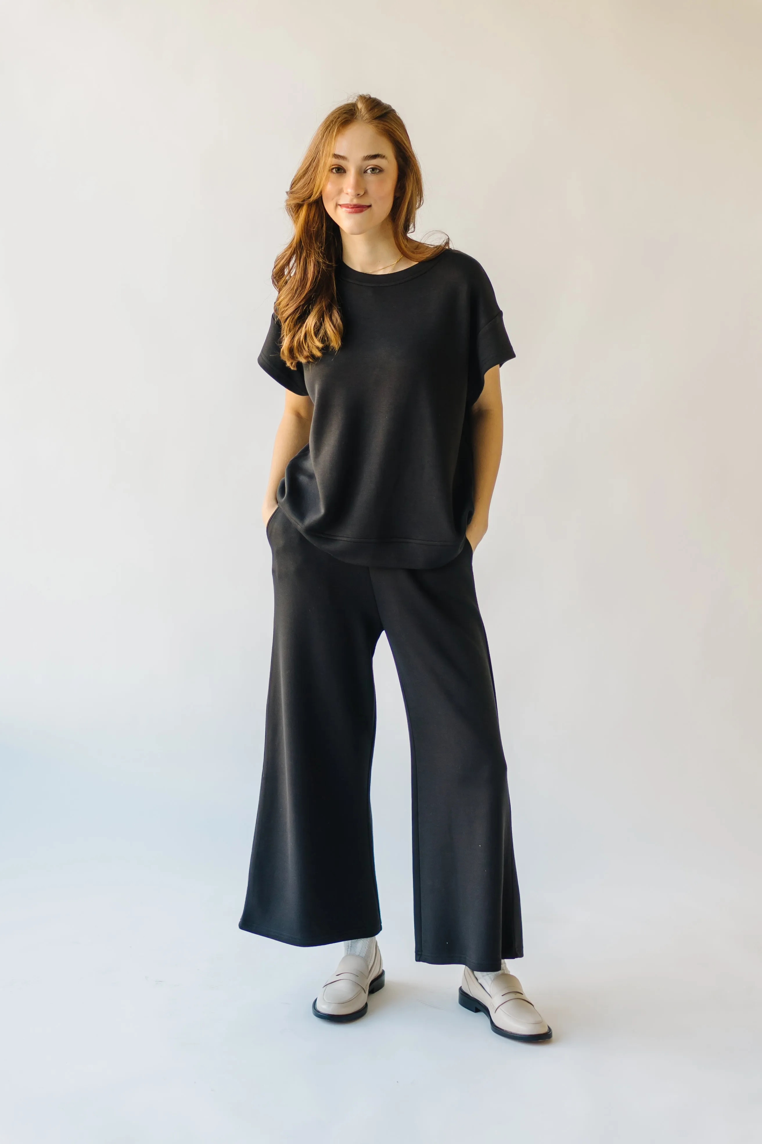 The Ronnie Basic Wide Leg Pant in Black