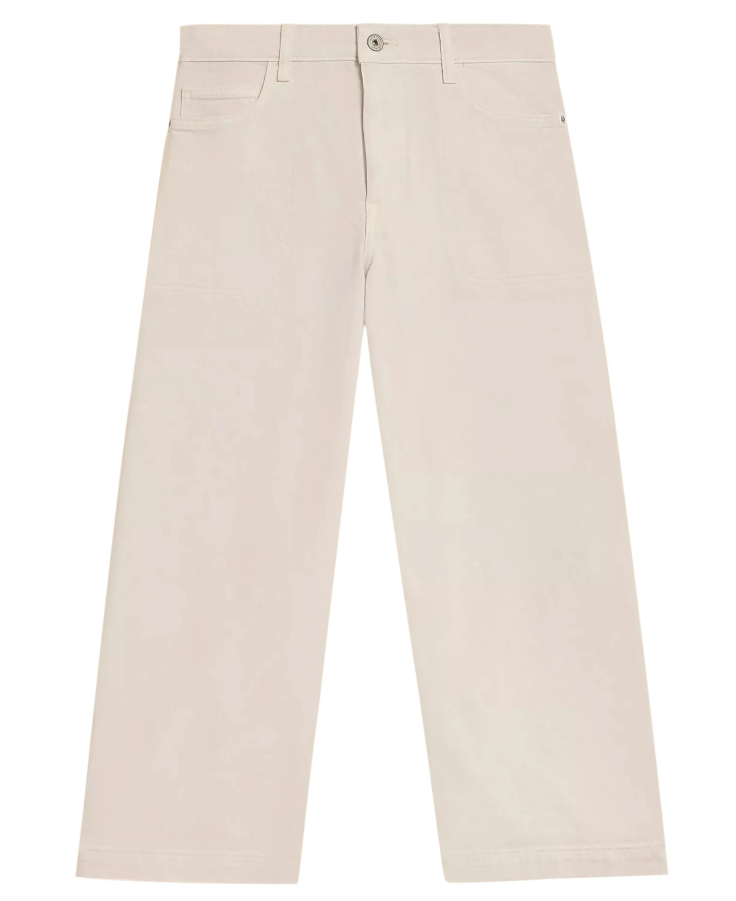 Tia Wide Leg Crop Jean                             Natural White