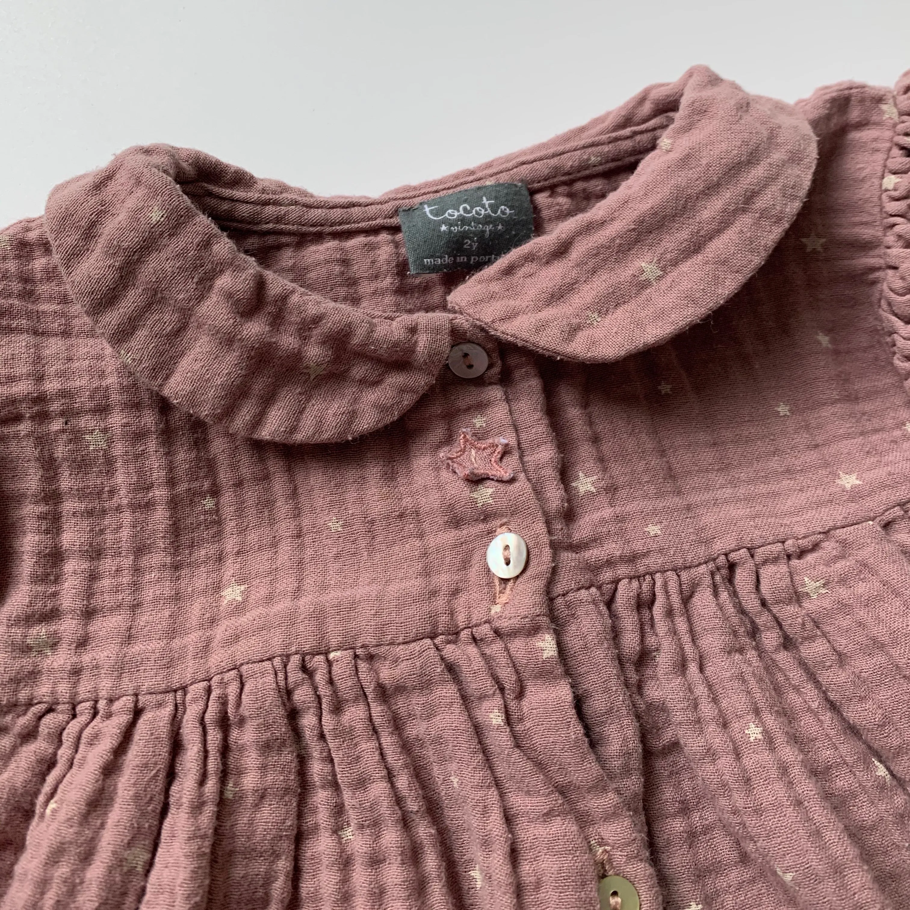 Tocoto Vintage Star Print Pink Dress: 2 Years