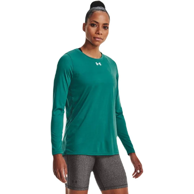 Under Armour Women's Coastal Teal/White Team Tech Long Sleeve