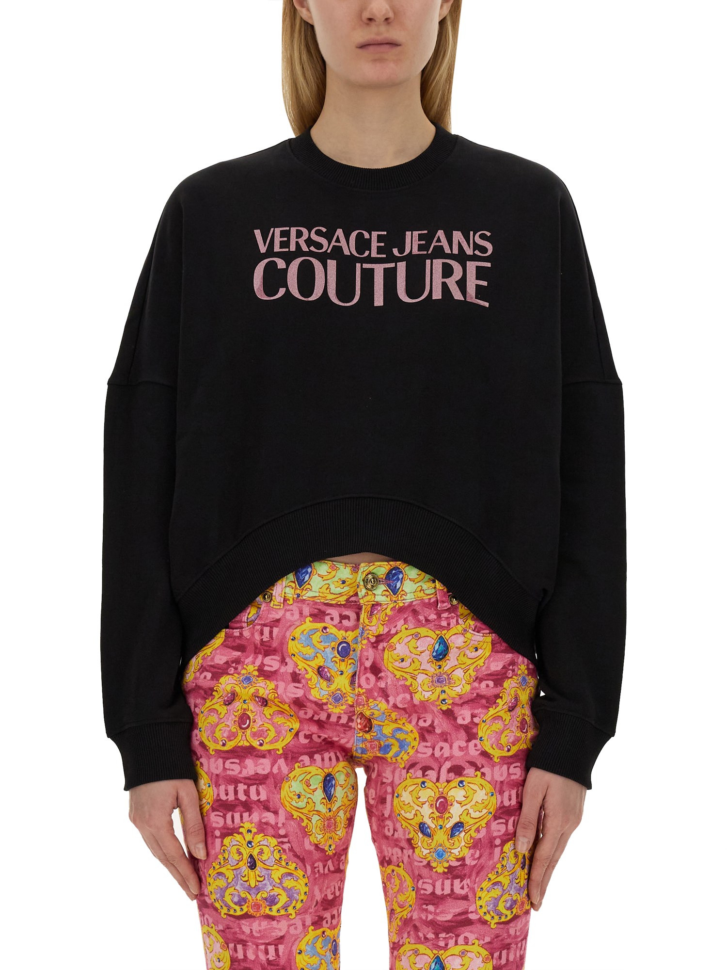 VERSACE JEANS COUTURE    COTTON SWEATSHIRT WITH LOGO