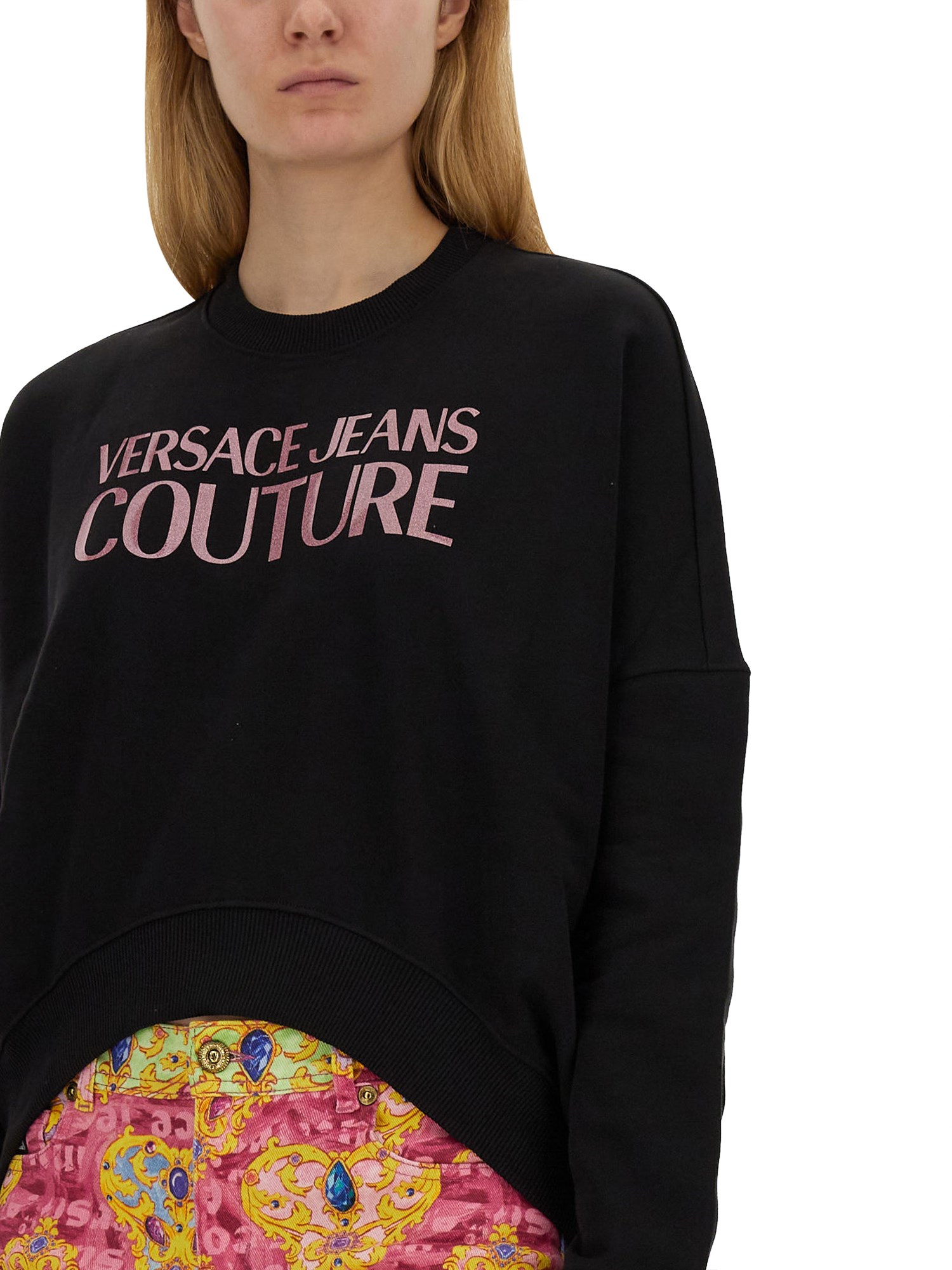 VERSACE JEANS COUTURE    COTTON SWEATSHIRT WITH LOGO