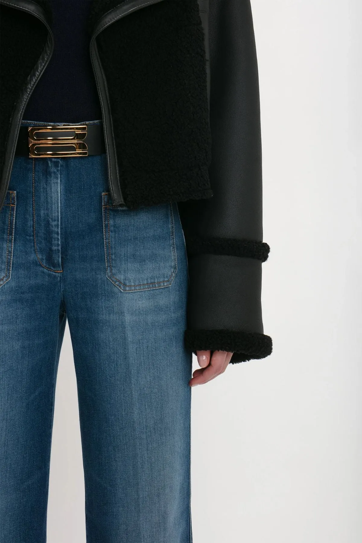 Victoria Beckham Shearling Jacket - Black