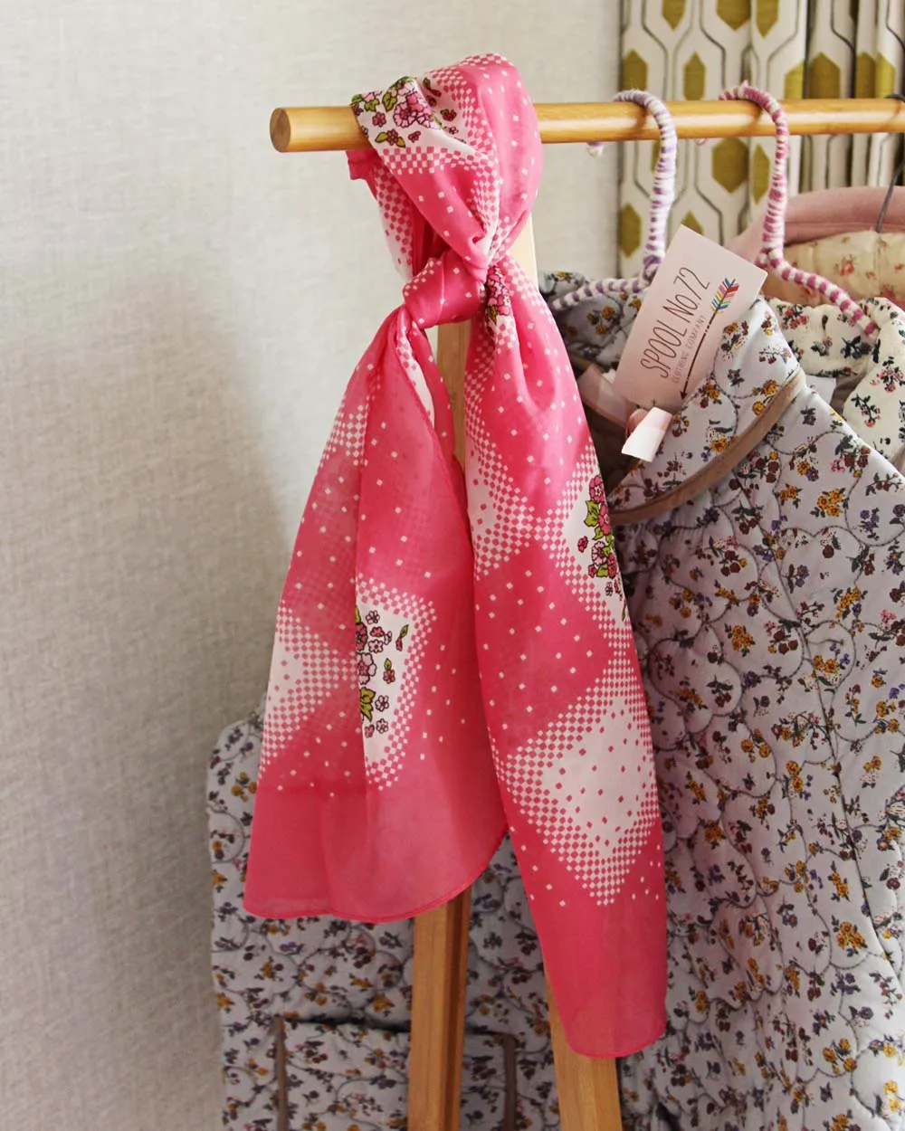 Vintage Pink Bloom Scarf