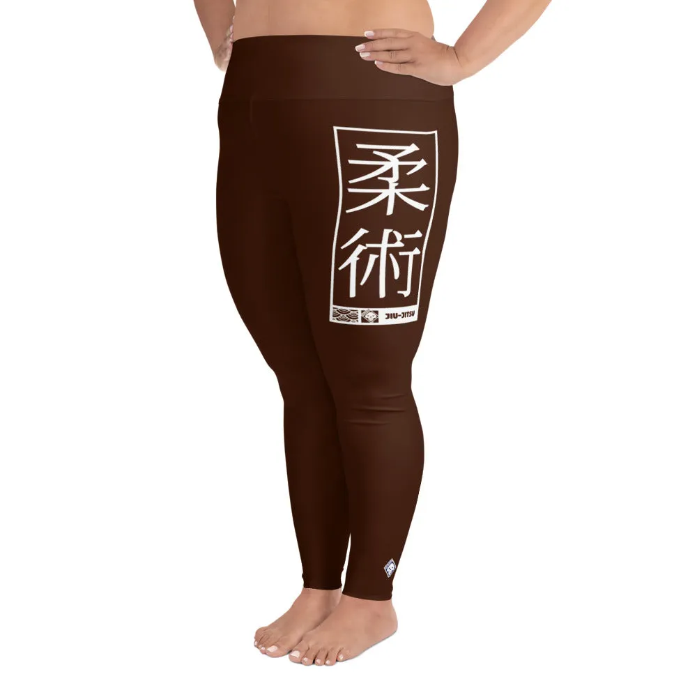 Women's Plus Size Yoga Pants Workout Leggings For Jiu Jitsu 006 - Chocolate