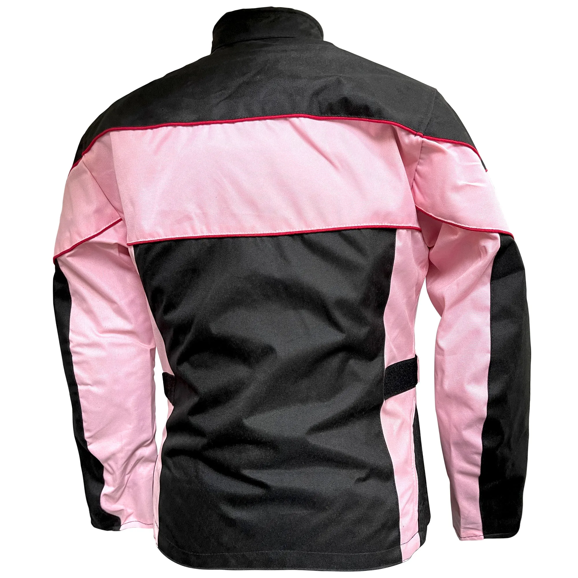 Xelement CF562 Pink Black Motorcycle Jacket For Women - Ladies Pink Black Tri-Tex Coat With Armor Protection